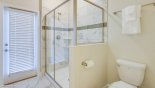 Villa rentals near Disney direct with owner, check out the Master #2 ensuite bathroom with walk-in shower & WC - also serves as pool bathroom