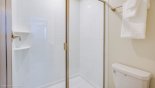 Jack & Jill bathroom #4 with walk-in shower & WC in separate room with this Orlando Villa for rent direct from owner