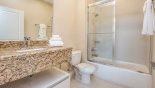 Townhouse rentals near Disney direct with owner, check out the Ensuite bathroom #3 with bath & shower over, single vanity & WC