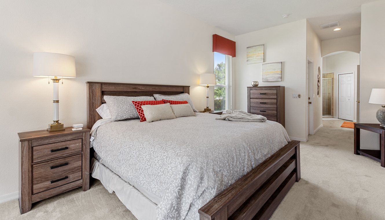 Master bedroom #1 viewed towards ensuite bathroom