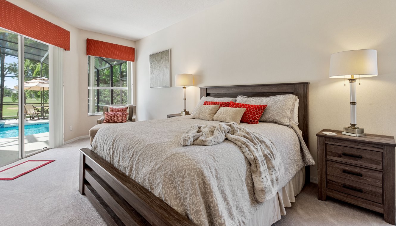 Master bedroom #1 with views & private access onto pool deck