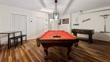 Games room with slate pool table & table foosball from Highlands Reserve rental Villa direct from owner
