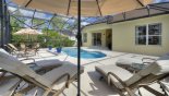 Spacious rental Highlands Reserve Villa in Orlando complete with stunning Pool deck with 6 sun loungers for your sunbathing comfort