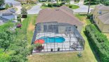 Aerial view of the private screened pool deck from Waterford 1 Villa for rent in Orlando