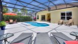 Pool deck with 5 sun loungers for your sunbathing comfort - www.iwantavilla.com is the best in Orlando vacation Villa rentals