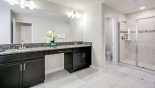 Alexander Palm 2 Villa rental near Disney with Master ensuite bathroom #2 with walk-in shower, his 'n' hers sinks & separate WC