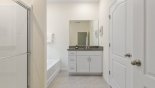 Orlando Villa for rent direct from owner, check out the Master ensuite bathroom #1 with bath, walk-in shower, single sink & separate WC with sink