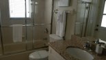 Emerald + 1 Villa rental near Disney with Family bathroom #2 with bath & shower over, WC & single vanity - also serves as pool bathroom