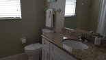 Family bathroom #3 with bath & shower over, WC & single vanity from Emerald + 1 Villa for rent in Orlando