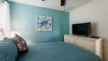 Bedroom #6 with large smart TV from Providence rental Villa direct from owner