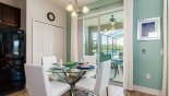 Villa rentals near Disney direct with owner, check out the Breakfast nook off kitchen with views and direct access onto pool deck