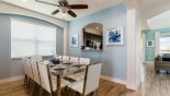 Dining area with seating for 10 persons - arched opening through to kitchen from Providence rental Villa direct from owner
