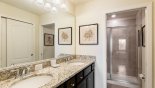 Townhouse rentals in Orlando, check out the Master ensuite bathroom #1 with walk-in shower, his & hers sinks and WC
