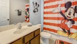 Spacious rental Watersong Resort Villa in Orlando complete with stunning Family bathroom #4 with bath & shower over, single vanity sink & WC