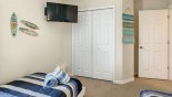 Queen Palm 3 Villa rental near Disney with Twin bedroom #4 with wall mounted smart TV