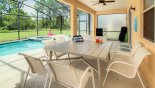 Covered lanai with patio table & 8 chairs - great for alfresco dining with this Orlando Villa for rent direct from owner