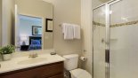 Master #3 ensuite bathroom with walk-in shower, single sink and WC - www.iwantavilla.com is the best in Orlando vacation Villa rentals