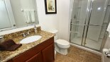 Master #2 ensuite bathroom with large walk-in shower, single sink & WC - www.iwantavilla.com is your first choice of Villa rentals in Orlando direct with owner