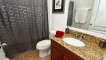 Orlando Villa for rent direct from owner, check out the Family bathroom #4 with bath & shower over, single vanity sink & WC