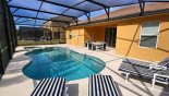 View of pool towards covered lanai from Antigua 1 Villa for rent in Orlando