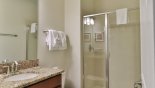Townhouse rentals near Disney direct with owner, check out the Family bathroom #3 with walk-in shower, WC & vanity sink - adjacent to bedroom #4