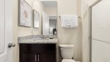 Master #3 ensuite bathroom with walk-in shower, single sink and WC from Belize 7 Villa for rent in Orlando