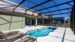 Spacious rental Solterra Resort Villa in Orlando complete with stunning View from sun loungers towards covered lanai