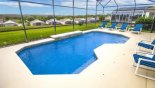 SW facing pool with elevated golf course views - 4 sun loungers - www.iwantavilla.com is the best in Orlando vacation Villa rentals