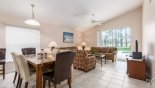 Spacious rental Highlands Reserve Villa in Orlando complete with stunning View of breakfast nook towards family room