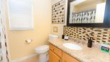 Villa rentals near Disney direct with owner, check out the Family bathroom #2 with bath & shower over, single vanity & WC