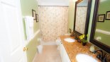 Spacious rental Highlands Reserve Villa in Orlando complete with stunning Family bathroom #3 with bath & shower over, his & hers sinks and WC