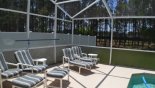 Close-up view of sun lounger setup with this Orlando Villa for rent direct from owner