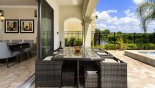 Spacious rental Reunion Resort Villa in Orlando complete with stunning Covered lanai with patio table & 6 chairs