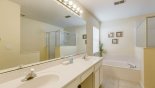 Orlando Villa for rent direct from owner, check out the Master #1 ensuite bathroom with Roman bath, his & hers sinks, large walk-in shower & WC