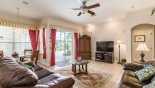 Villa rentals in Orlando, check out the Family room with views and direct access onto pool deck