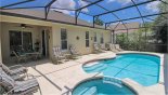 Spacious rental Highlands Reserve Villa in Orlando complete with stunning Pool & spa with 2 sun loungers and 6 reclining chairs for your sun bathing comfort
