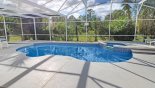 Villa rentals in Orlando, check out the SW facing pool & spa with conservation woodland views