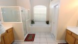 Master ensuite bathroom #1 with bath, walk-in shower, dual sinks & separate WC from Windsor 2 Villa for rent in Orlando