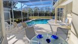 Cambridge 4 Villa rental near Disney with View from covered lanai towards pool & spa