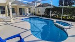 Spacious rental Highlands Reserve Villa in Orlando complete with stunning View of pool and spa towards covered lanai