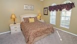 Villa rentals near Disney direct with owner, check out the Ground floor master bedroom #3 with queen sized bed & views onto front garden