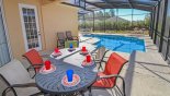 Covered lanai viewed towards pool - door on left is private access from master bedroom #1 with this Orlando Villa for rent direct from owner