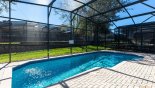 Sunny south facing pool with some mature trees to rear from Spencer 1 Villa for rent in Orlando
