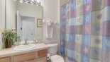 Spencer 1 Villa rental near Disney with Family bathroom #3 with bath & shower over, single vanity sink and WC