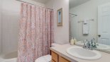 Villa rentals in Orlando, check out the Ensuite bathroom #4 with bath & shower over
