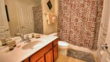 Jack & Jill bathroom #3 with bath & shower over, single sink & WC from Windsor Hills Resort rental Villa direct from owner