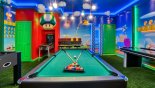 Games room with pool table, air hockey, table foosball & pinball machine - www.iwantavilla.com is your first choice of Villa rentals in Orlando direct with owner