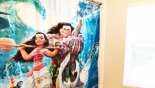 Villa rentals in Orlando, check out the Family bathroom #3 with Disney Moana theming on the shower curtain