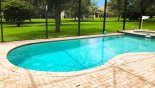 View of pool & spa with pleasant open views - www.iwantavilla.com is the best in Orlando vacation Villa rentals