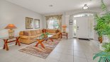 Spacious rental Windsor Hills Resort Villa in Orlando complete with stunning View of living room adjacent to entrance foyer